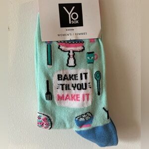3/$15 “Bake it til you Make it” 🎂 Socks NWT